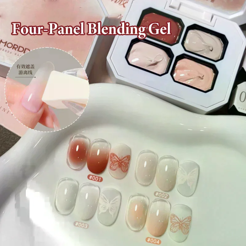 4 Kolory Nude Żel do Malowania Żel do Rysowania Paleta Żelowych Lakierów do Paznokci Francuski Lakier do Paznokci Żel UV Salon Kosmetyczny Holograficzny Manicure Narzędzie do Zdobienia Paznokci