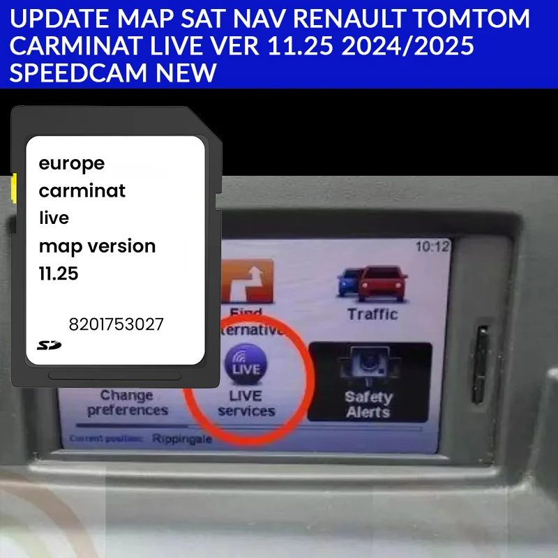 11.25 2024/2025 UPDATE MAP SAT NAV RENAULT TOMTOM CARMINAT LIVE ver  SPEEDCAM NEW