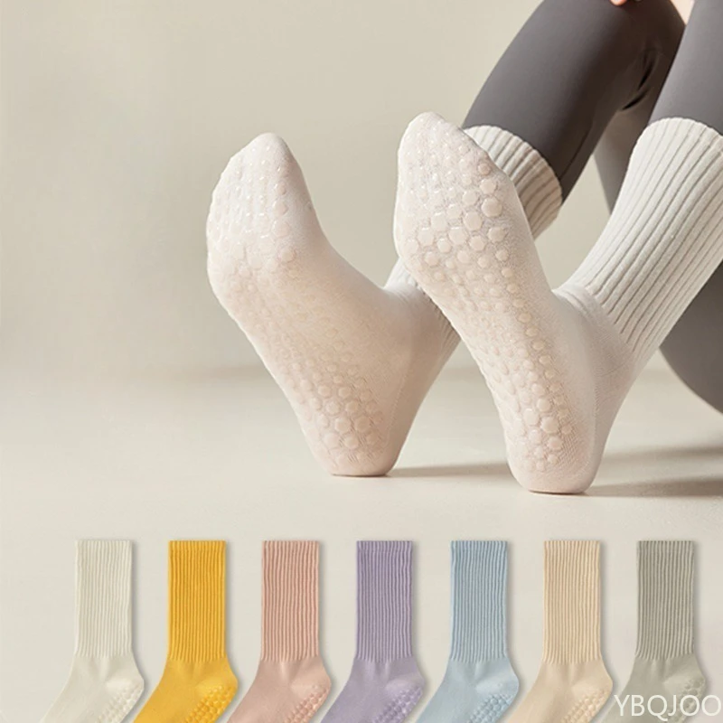 11  pairs Ladies' fashionable versatile women's mid length socks spring autumn new anti slip sports women's floor socks