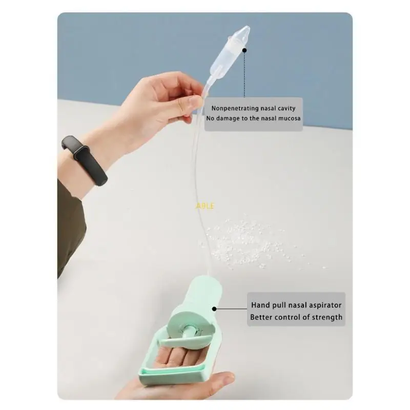 Portable Nasal Aspirator for Baby Silicone Hand Pulled Infant Nose Sucker Easy to Clean and Manual Hand Pulled