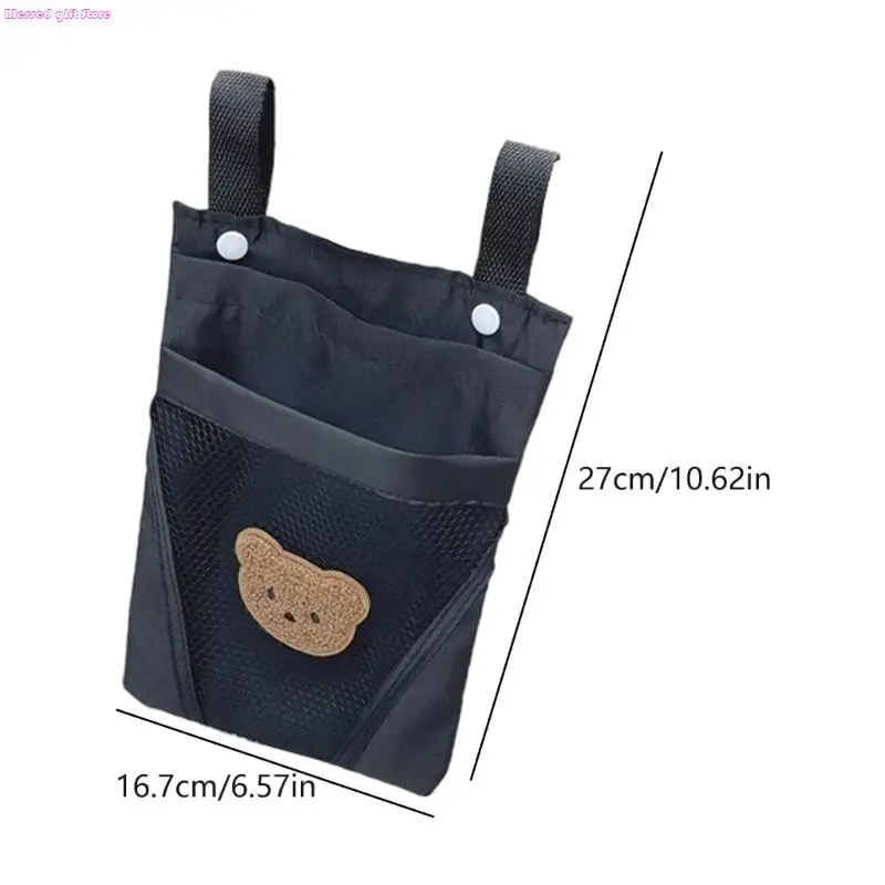 D0JC Kids Scooter Hanging Bag Cartoon Animal Pattern Large Capacity Organiser with Large Pocket for Bicycles Strollers