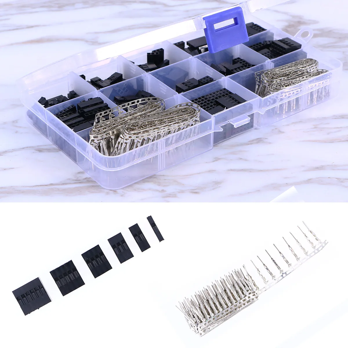 620Pcs Electronic Connector Kit Male Female Crimp Headers Pin Housing for Breadboard Wire Jumper Pin Header Connector Cable