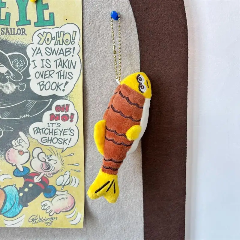 

Charming Humorous Mini Fish Squeaking Stuffed Doll Keychain Backpack Trinket Bag Pendant Pair Keepsake Pet Gnawing Toy Gift