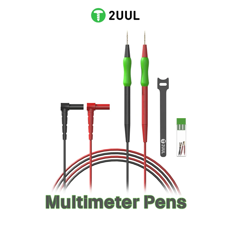 

2UUL MT01 Multimeter Test Probes with Dust Plug, High Voltage Resistance Gold Plated Steel Needle Wire Tester