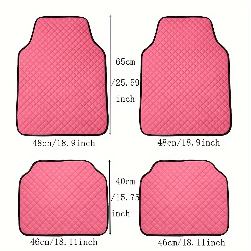 Bling Crown Anti Slip Car Foot Mats for Car SUV & Truck, Cute Pink Car Universal Floor Cushion, Car Accessories For Women