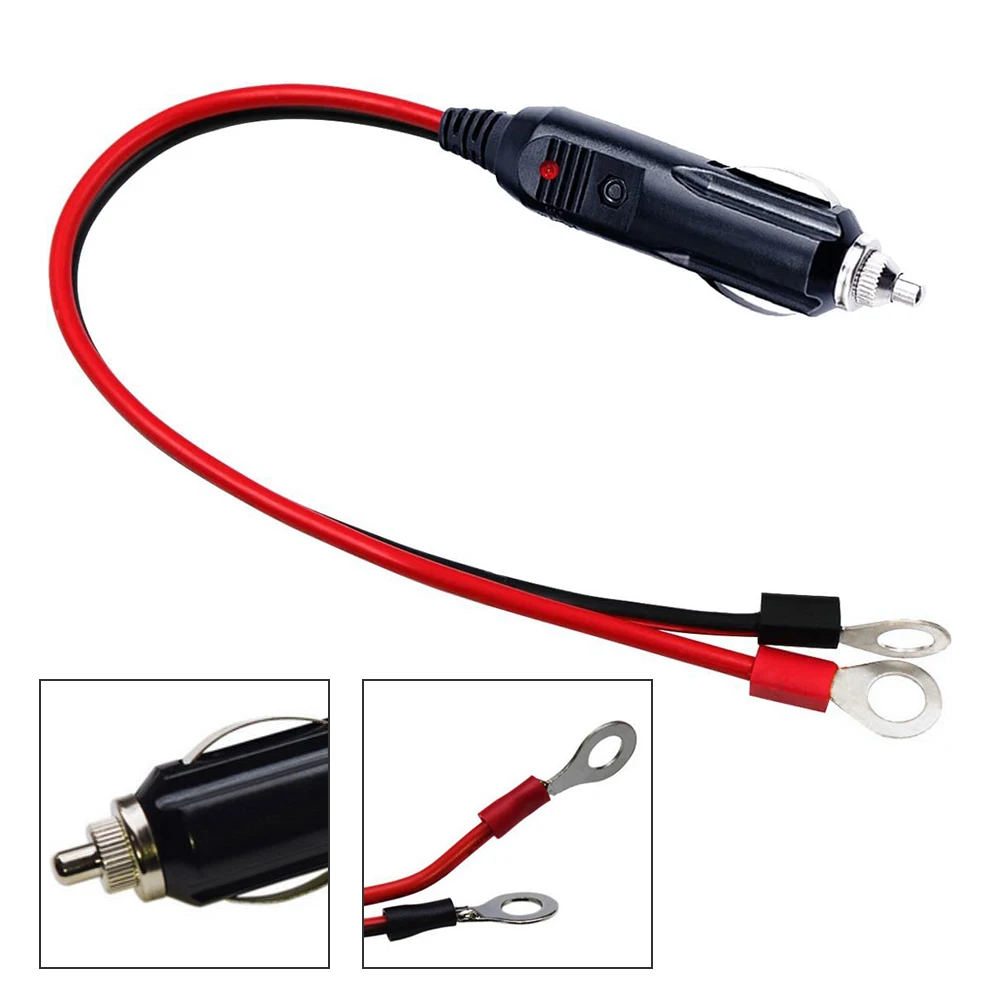 12-24V Cigarette Lighter Adapter Car Male Plug with 50cm Cable Wire Portable Power Supply Cord Apply To Cigarette Lighter Socket