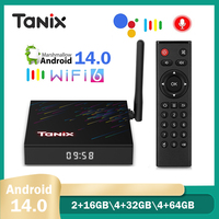 Tanix TX68 Smart TV Box Android14.0 Allwinner H618 4GB 32GB 64GB BT AV1 3D 2.4G&5G Wifi6 4K HDR Media Player Set Top Box