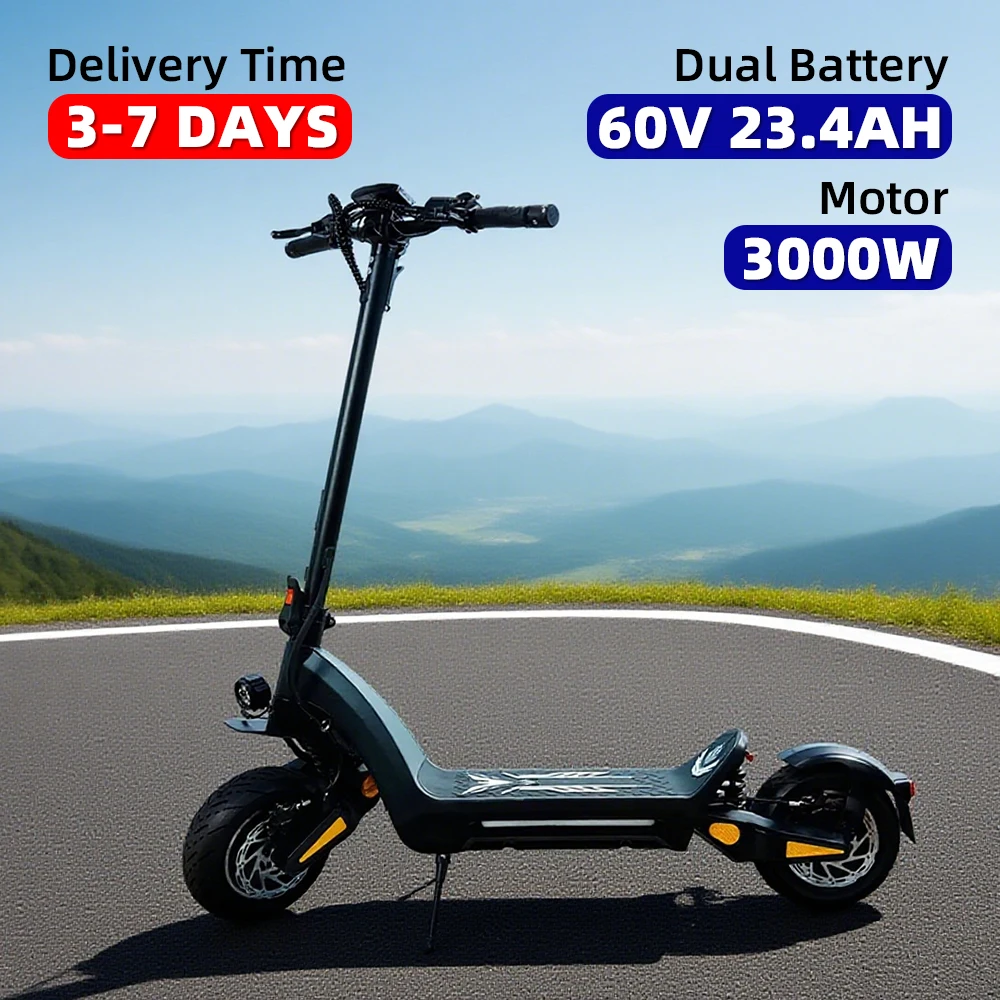 

One piece dropshipping 11 inch electric scooter 3000W60V23.4AH lithium battery electric scooter in stock in the United States