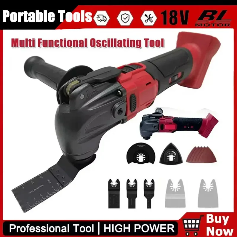 

For Milwaukee Brushless Multi Functional Oscillating Tool 6 Gear Renovator Cordless Vibration Electric Trimmer Tools 18V Battery