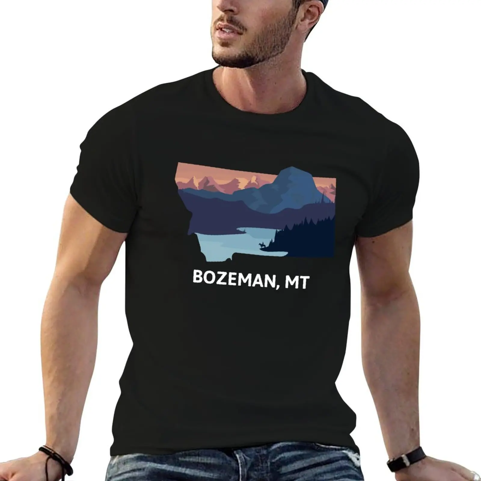 

Bozeman, MT T-Shirt Aesthetic clothing T-shirts oversize plain t shirts men