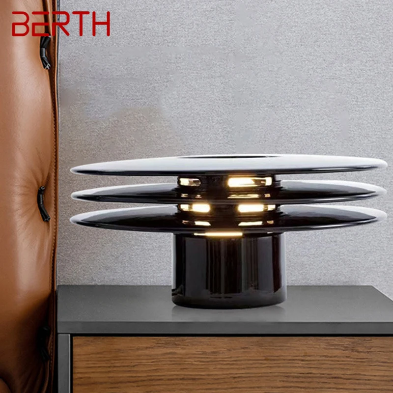 

BERTH Modern Black Table Lamp LED Vintage Creative Simplicity Desk Lights for Home Living Bedroom Bedside Decor