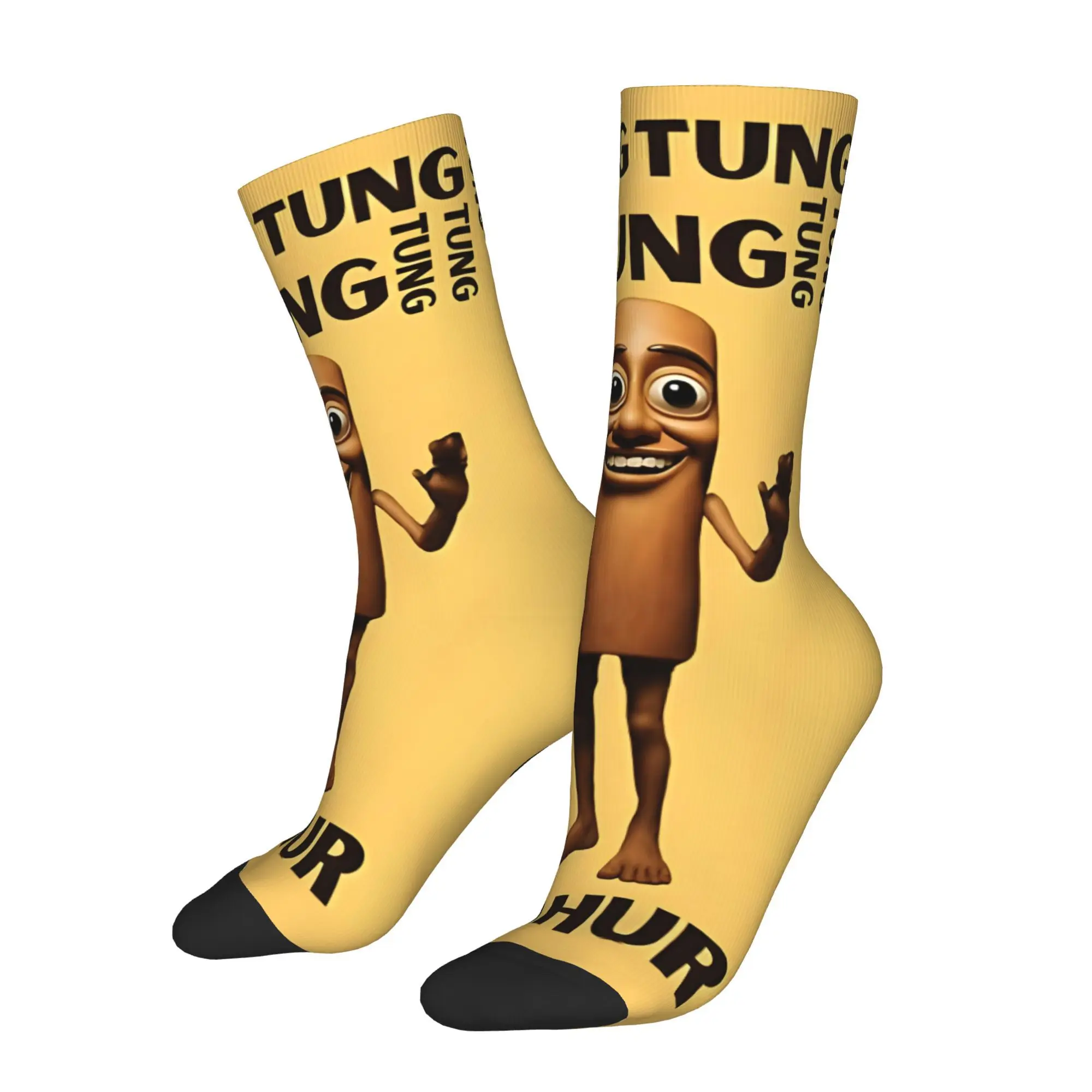 

Funny Sock for Men Tung Italian Brainrot Hip Hop Vintage Happy Breathable Pattern Printed Crew Sock Seamless Gift