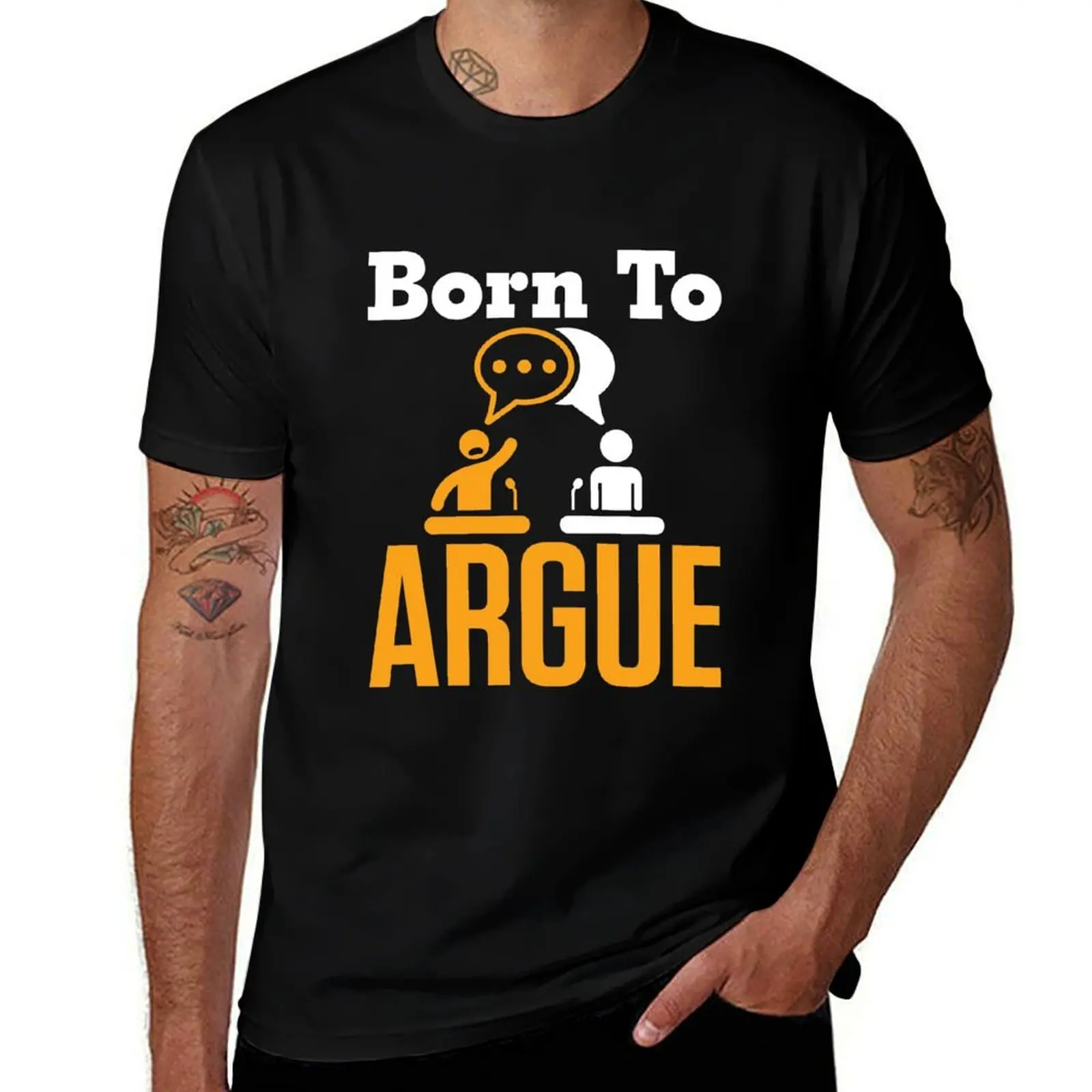 Born to Argue Funny Debate Team Debater T-Shirt Simple Casual Short Sleeve Tee T-Shirt