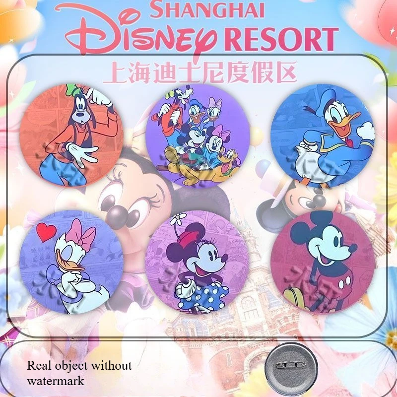 

Акриловый значок Disney с Микки и Минни, милый мультяшный дизайн, для студентов, унисекс, для пар, подвеска для рюкзака, брошка для одежды, подарок