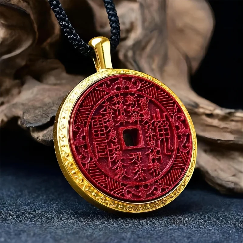 

Raw Ore High-Content Cinnabar Mountain Ghost Spending Pendant Copper Gold-Plated Pendant Purple Gold Sand Gossip Pendant Hollow