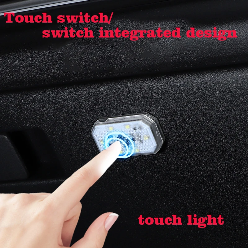 Auto USB Charging Mini 5V Led Touch Switch Light Wireless Ambient Lamp Portable Night Reading Light Car Door Roof Interior Light