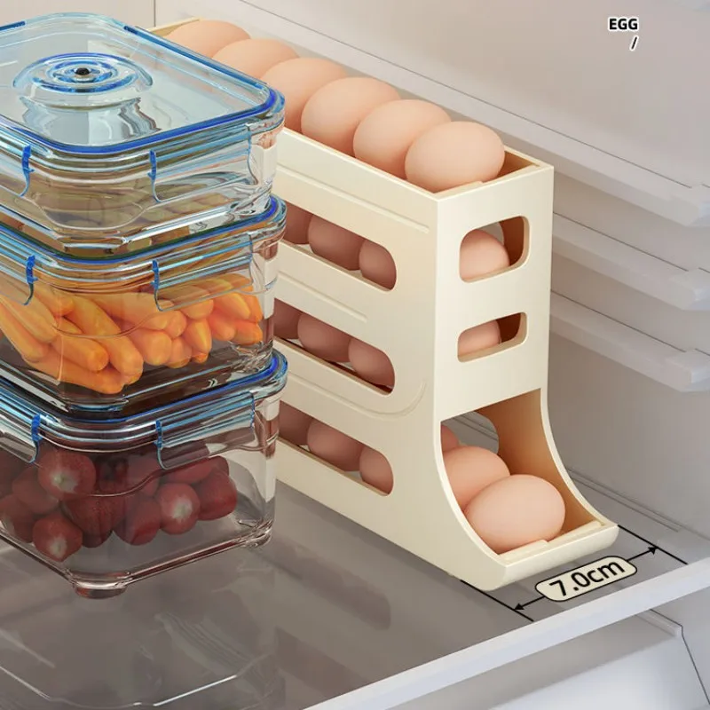 Refrigerator Egg Storage Box Kitchen Egg Box Storage Egg Box Large Capacity Dedicated Egg Carton Egg Rolling Egg Storage Box