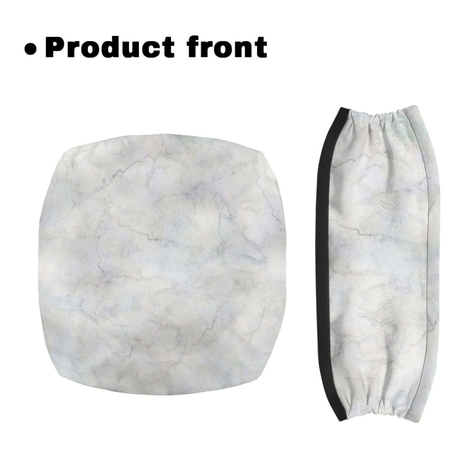 Coloranimal Grey Marble Design 2PCS Walker Cover Protective Cover Seat & Backrest Cover Set for Elderly Adults