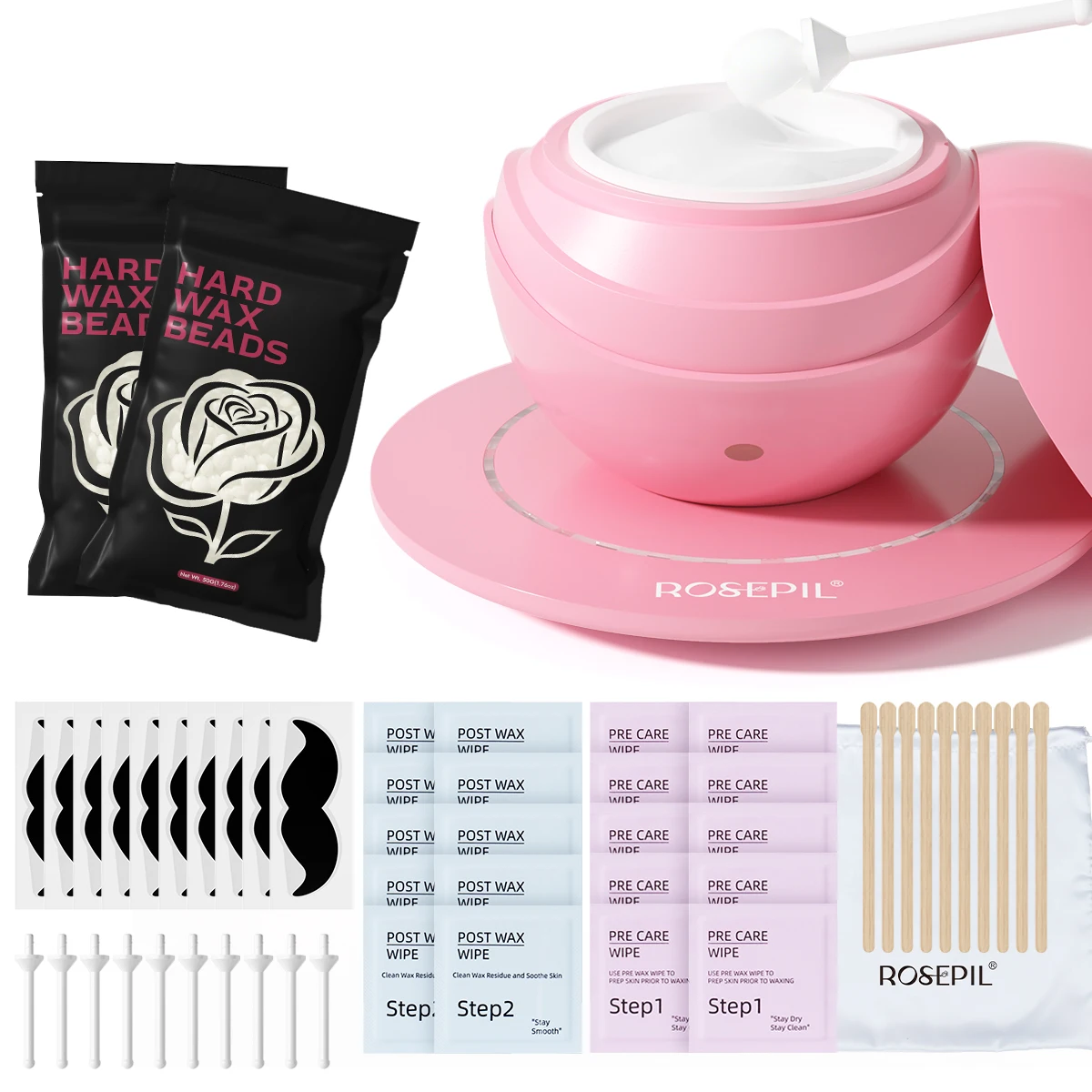 Smart Constant Temperature Mini Wax Warmer Set 55Pcs USB Charging With Natural Plant Wax For Whole Body Nose Ear Hair Removal