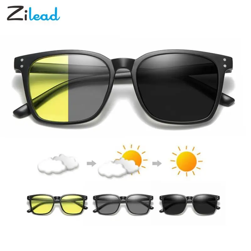 Zilead Anti-high Beam Night Vision Glasses Men Outdoor Anti-blue Rays Photochromic Sunglasses Unisex Driving Anti-glare Goggle