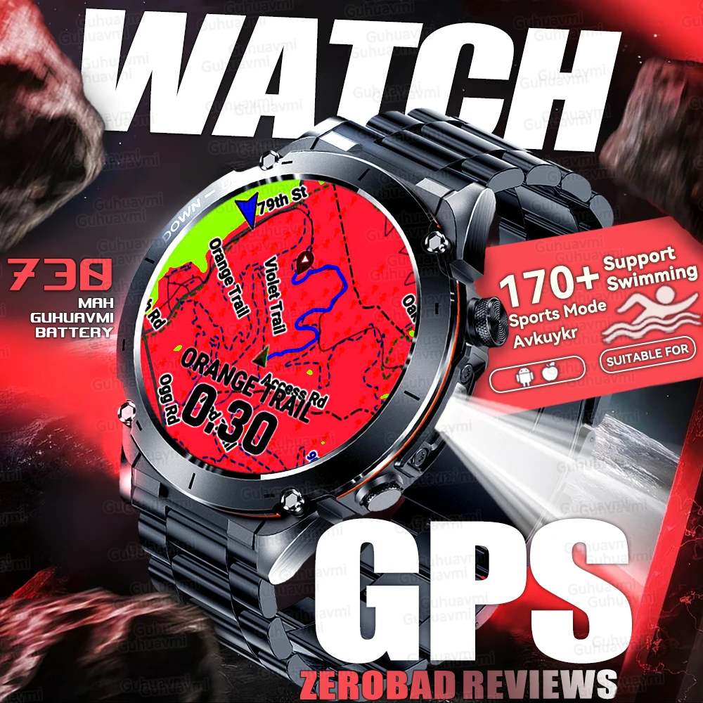 

T-Rex 3 GPS Smart Watch 10 ATM Waterproof Built-in Dual-band GNSS Compass Military Sport Smartwatch Men 2025 New For Xiaomi IOS