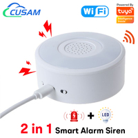 WiFi Smart Alarm Siren 90dB Loud Speaker with RGB LED Night Light for Tuya Home Security System