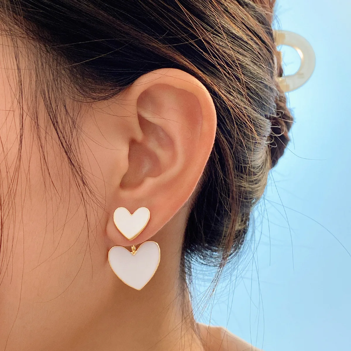 Fashion Flower Love Earrings for Women Korean Gold Color Zircon Girls Design Stud Earrings 2023 New Trendy Wedding Gifts Jewelry