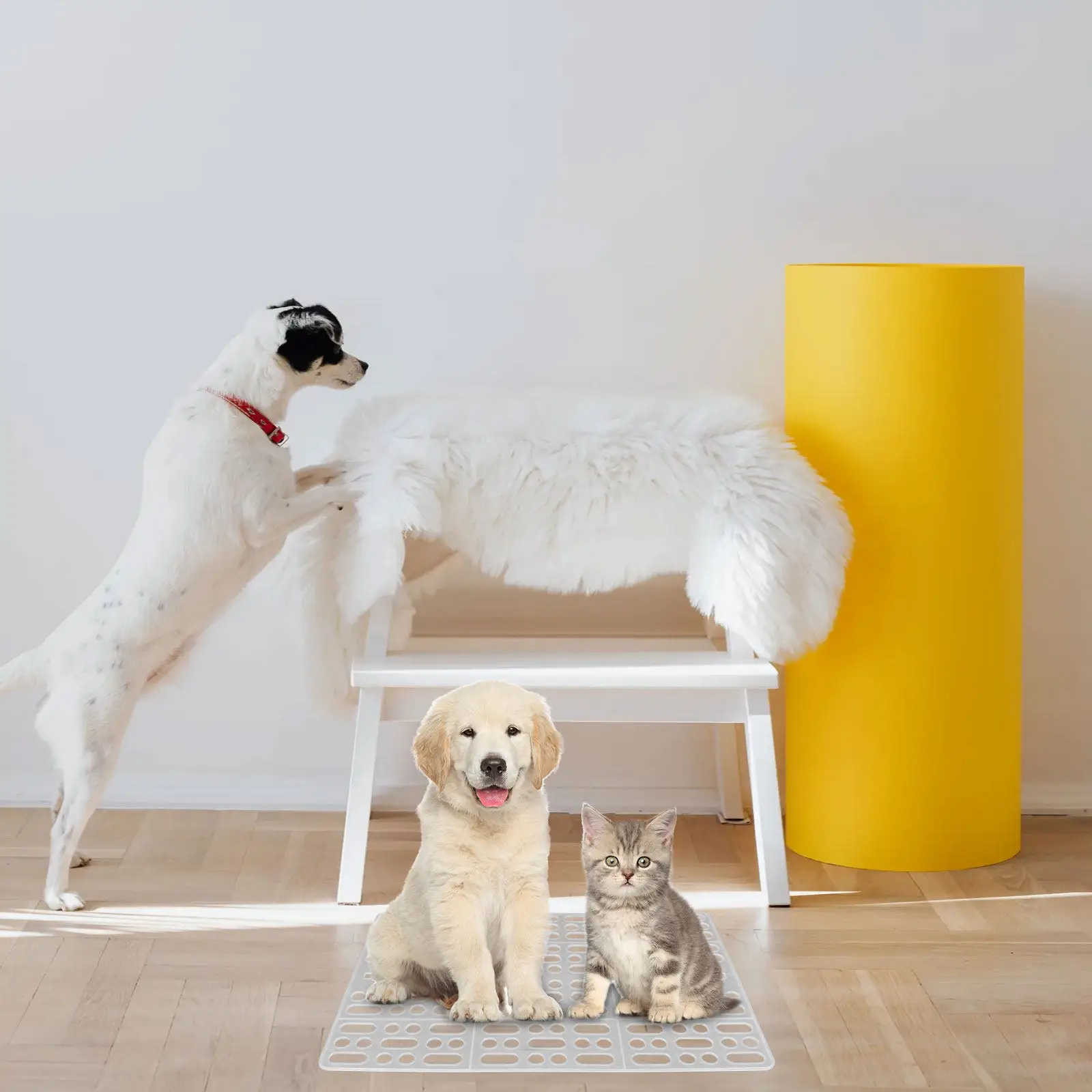 

Набор из 6 пластиковых ковриков для кроликов в клетку: дышащие, противоскользящие, с перфорацией, легкие, безопасные подстилки для лап животных, подходят для хомяков