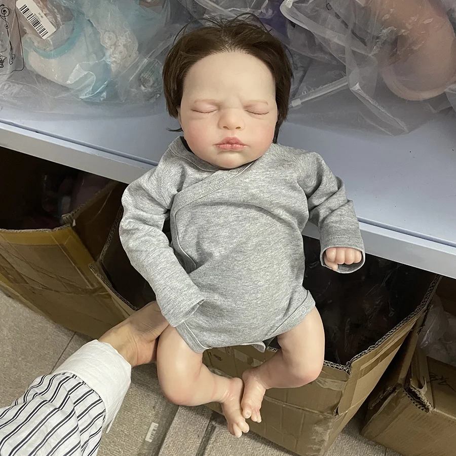 

50cm Already Finished Reborn Doll Everlee Rooted Hair Newborn Sleeping Baby Lifelike Touch Soft High Quality Handmade Doll Parts