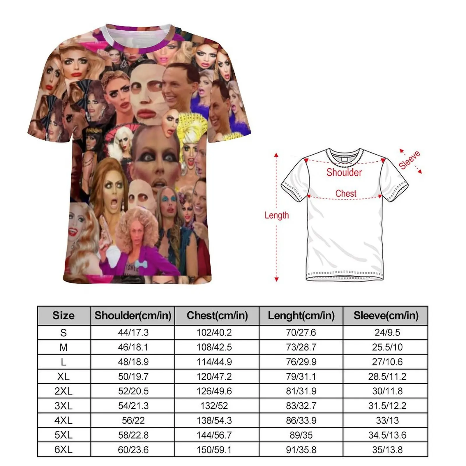 Premium T-Shirt Queens Meme Print T Shirts Alyssa Edwards Collage Funny Popular Tees For Male Short Sleeve Design Oversized Tops
