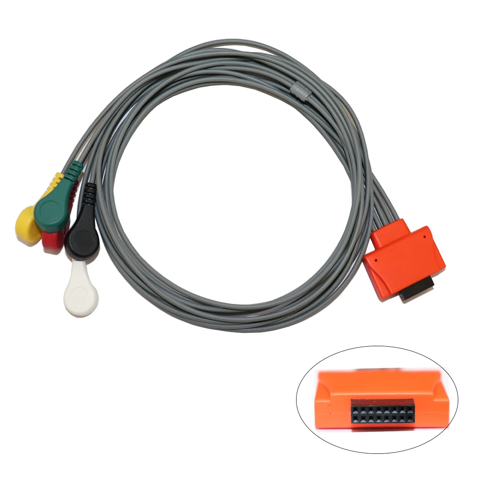 Compatible with Cardioline 16pin One-Piece 5 Lead Holter Cable fast shipping