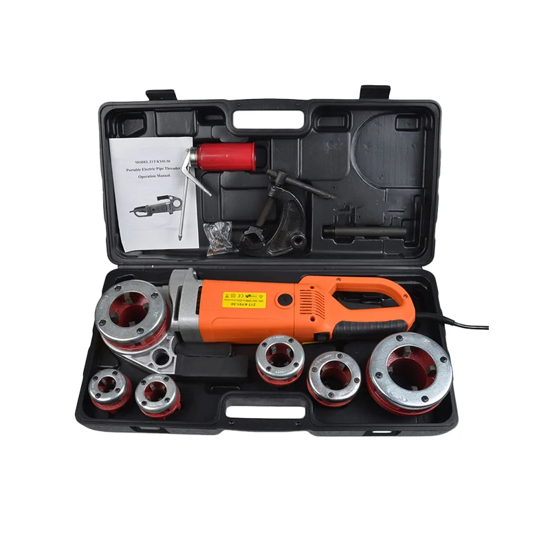 Industrial Automatic Electric Pipe Threader Portable Pipe Threading Machine BSPT Thread 1/2