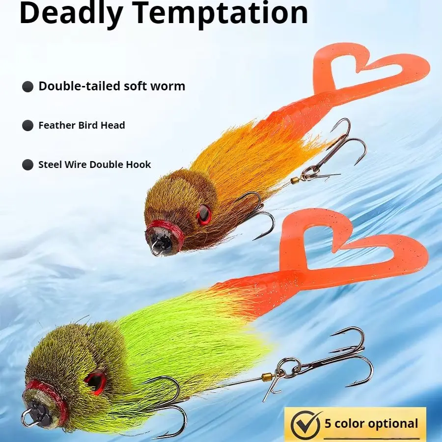 40g21cm Deer Hair Mous Fishing Lure Fishing Bait Bionic Mouse Sea Boat Saltwater Trolling Lure Fishing Longer Cast Search Baits