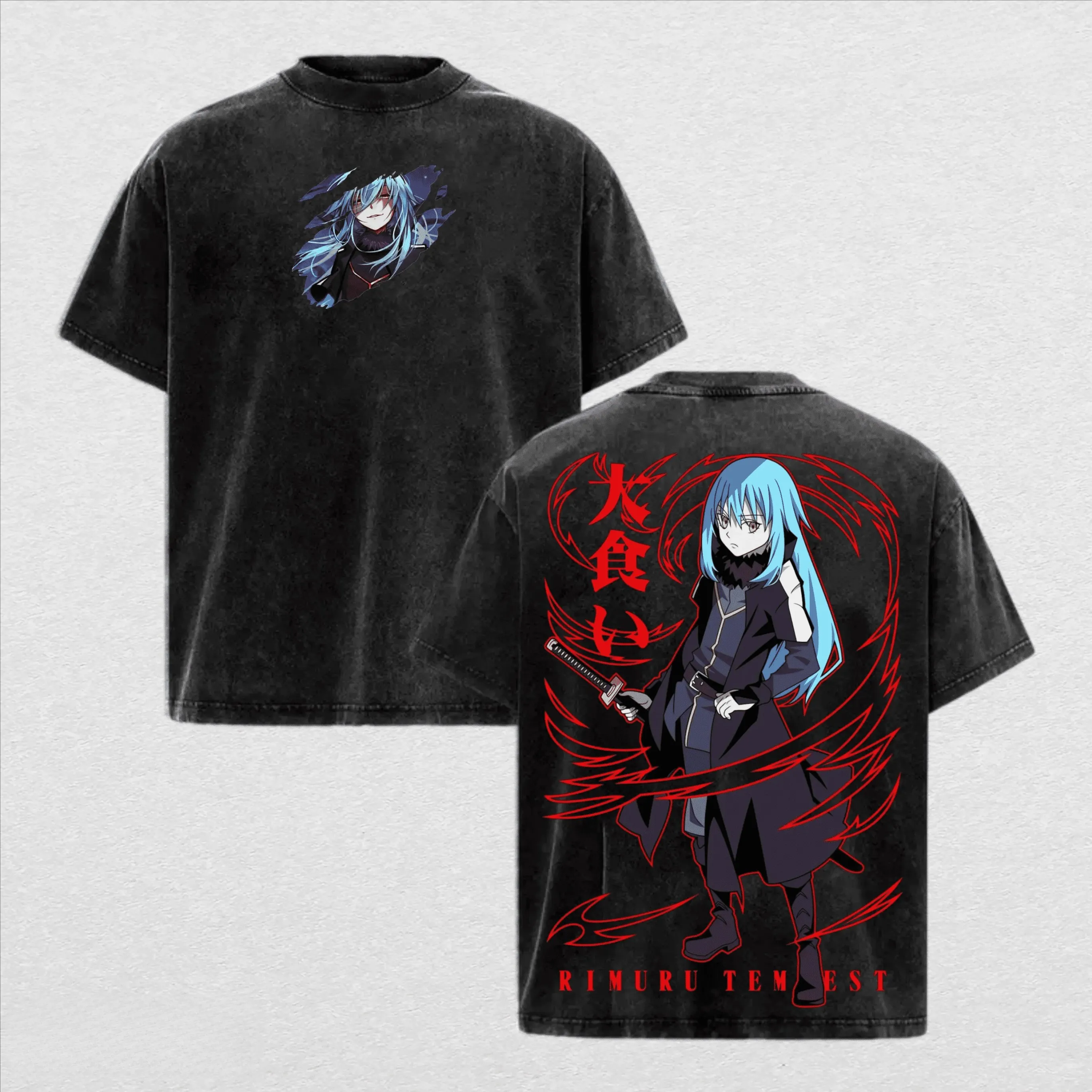 Rimuru Tempest Anime T-shirt That Time I Got Reincarnated as a Slime Washed T Shirt Men Women Clothing Shotr Sleeves Cotton Tees