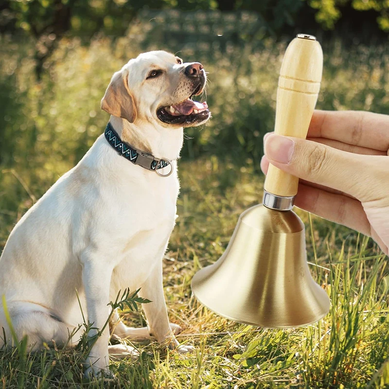 Metal Tea Hand Bell Service and Dinner Bell Wooden Handle Christmas Hand Bell Counter Reception Hand Bell Call Bell Hand Bell