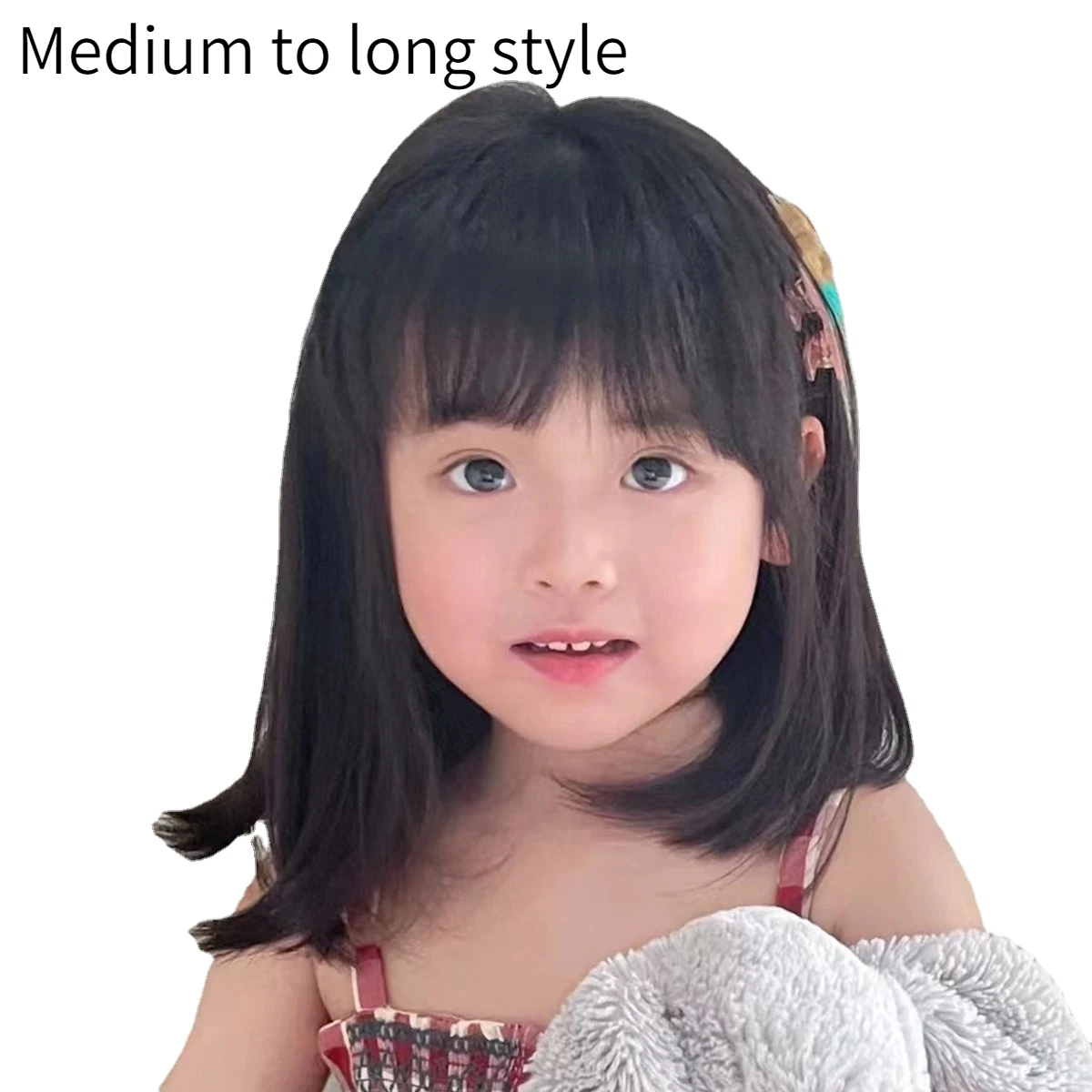 Child-like Breathable Head Covering Girls Medium Length Wig Rebirth Doll Hair Accessories Ornaments Kids Headdress Baby Headwear