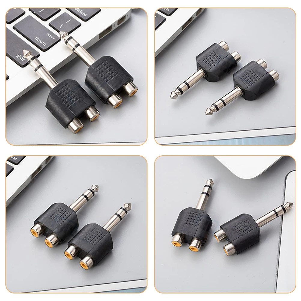 

3 Pcs Audio Adapter Speaker Connector Rca Splitter Earphone Plug Zinc Alloy Coupler