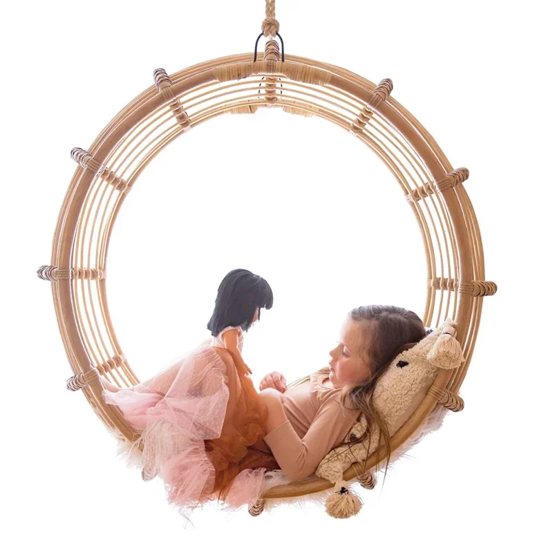 Natural rattan chair cradle chair hanging chair home balcony indoor swing basket