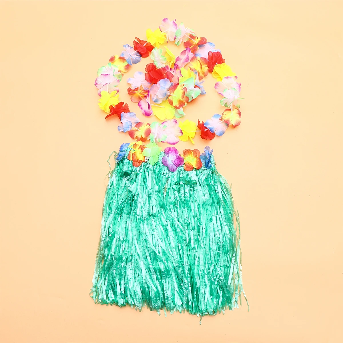 

Greenery Garland 's Grass Skirt Suit Hawaiian Accessories for Girls Halloween Party Supplies Suspender Skirts