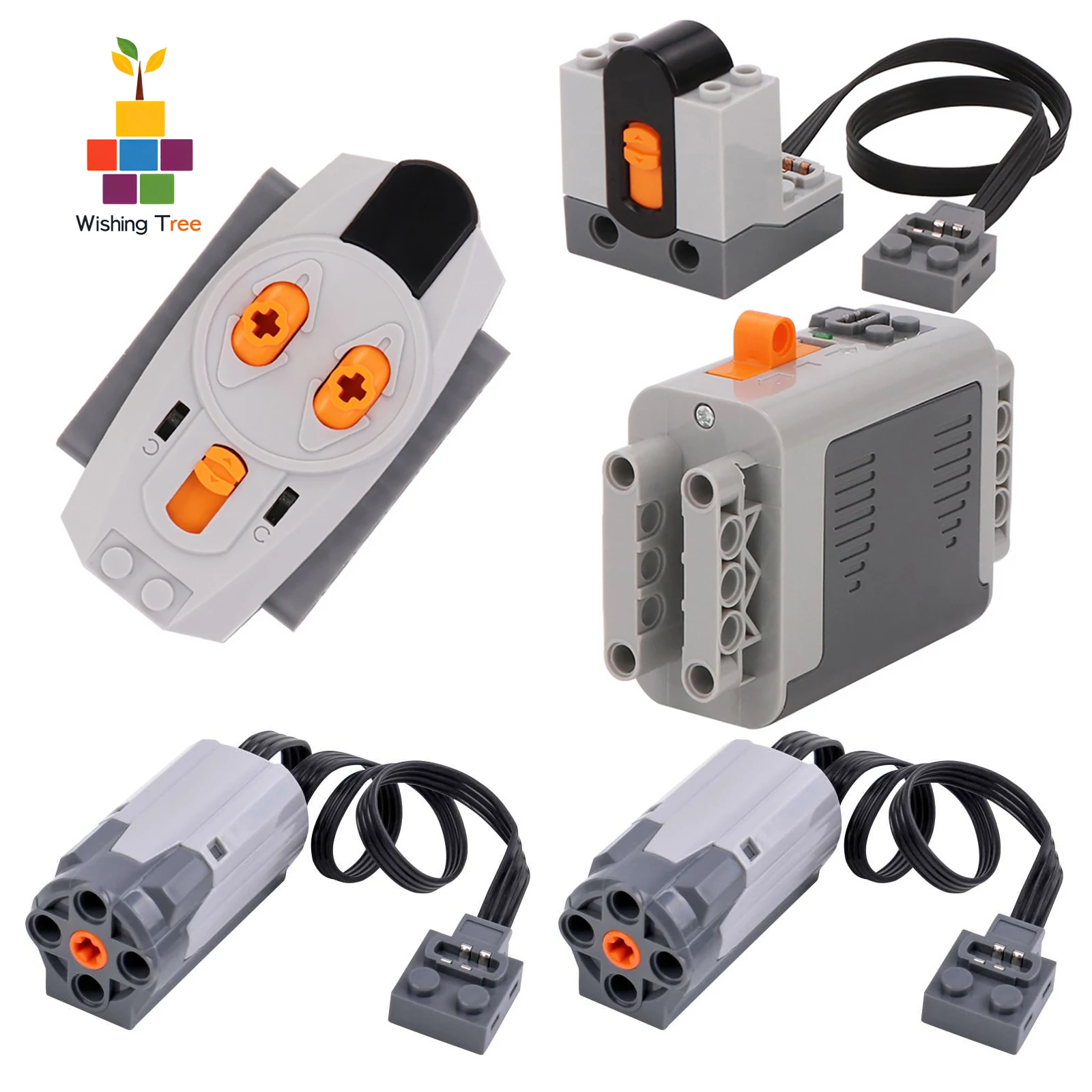 

MOC PF Parts Kit with Servo Motor, IR Controller, Receiver & AA Battery Box for Technical Building Blocks