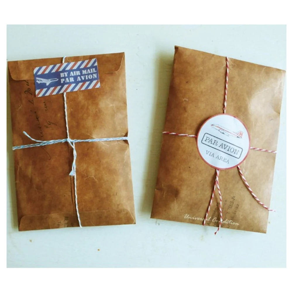 

10Pcs Brown Kraft Paper Envelopes Retro Style Storage Pockets for Stamps Gift Cards Necklaces Compostable Envelopes