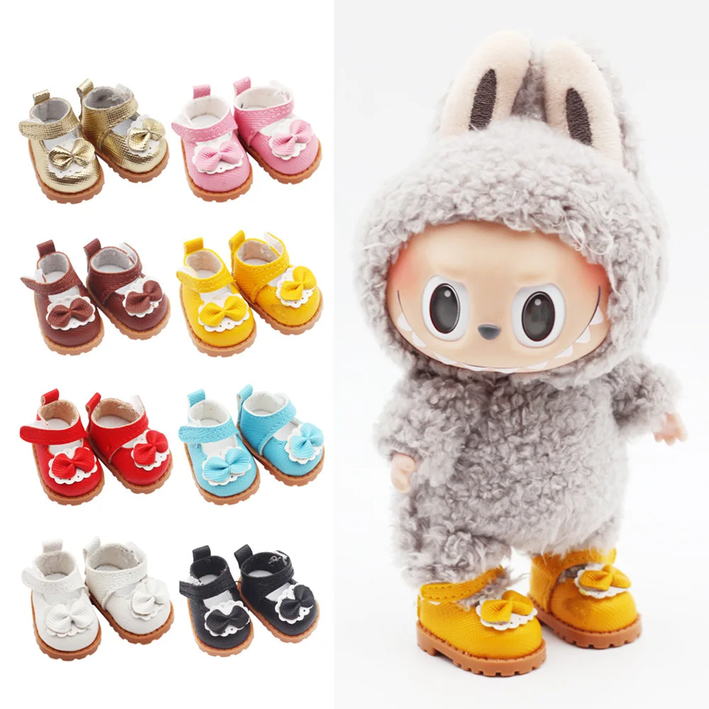 Mini ropa de muñeca de peluche de 17cm, accesorios de atuendo para Corea Kpop Exo Labubu Idol, zapatos de princesa, zapatillas informales, regalo de ropa