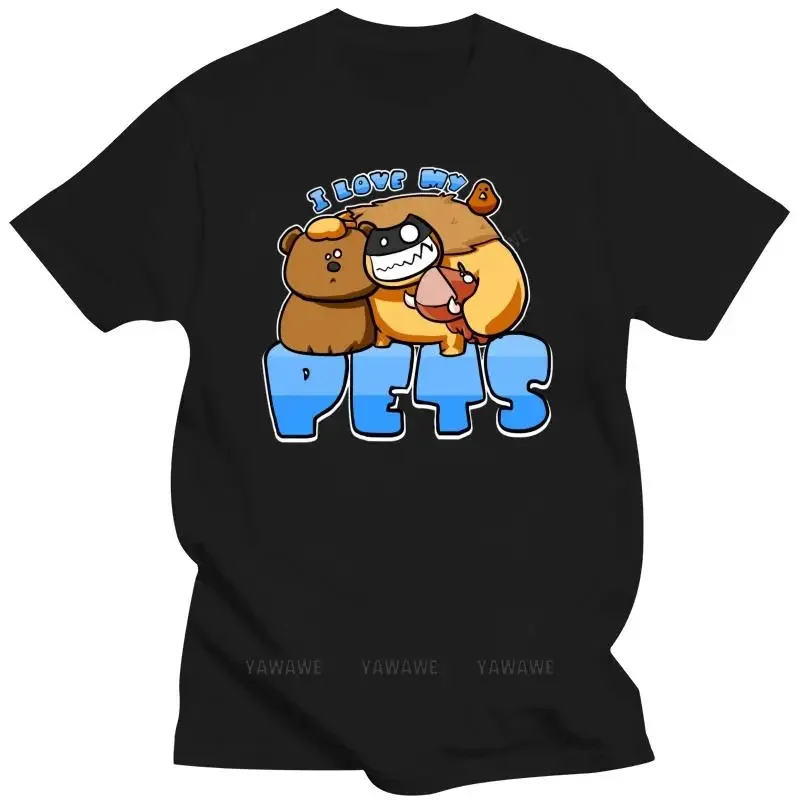 New arrived black short sleeve brand men cotton top I Love My Pets T-Shirt Herostorm t shirt cartoons carbot animations carbot