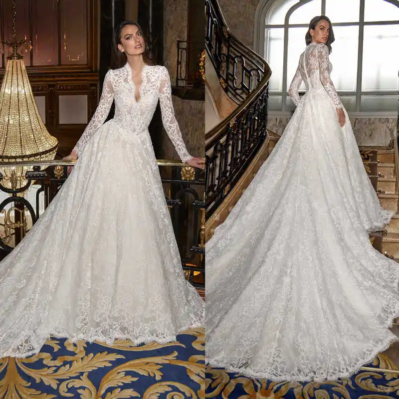 Eleganckie suknie ślubne w stylu syreny, zdobione kryształowymi aplikacjami i koronką, suknie ślubne Vestidos De Novia szyte na miarę.