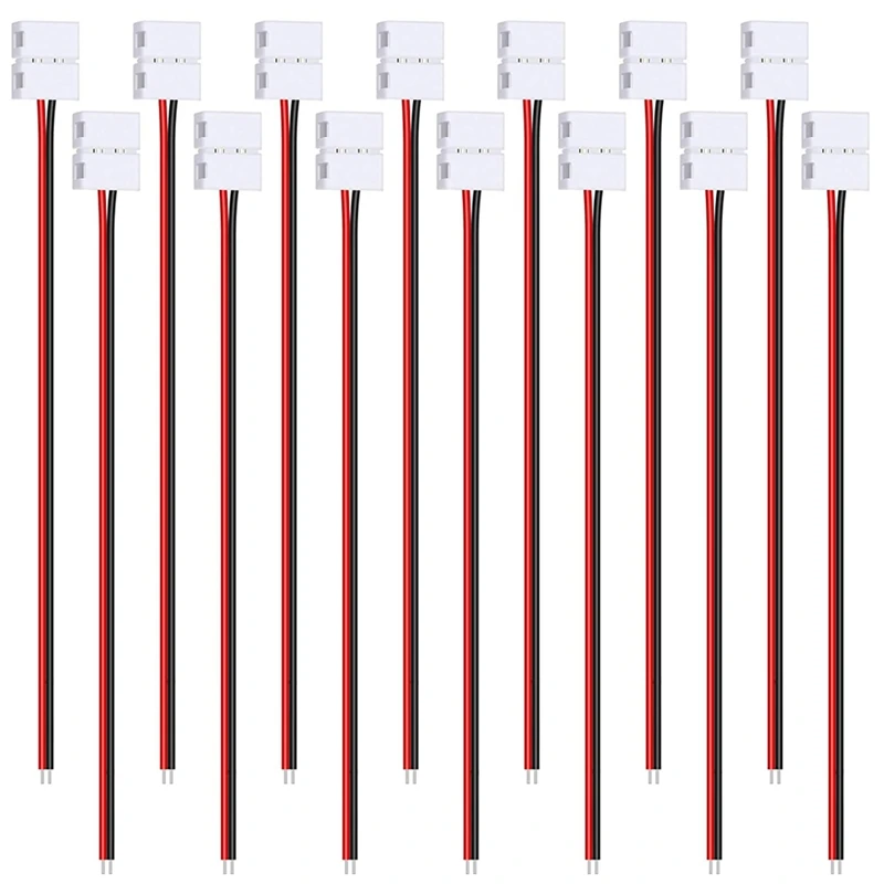 

24Pcs 8mm 2 Pin LED Strip Light Connector for 8 mm Wide Flexible SMD 3528 2835 Single Color LED Strip Lights Solderless