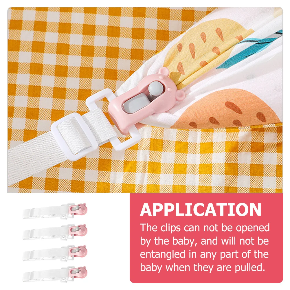 

4Pcs Anti Kick Quilt Clips Premium Bed Quilt Clamps Portable Duvet Cover Holders for Babies Breastfeeding Privacy Safe Non-Slip