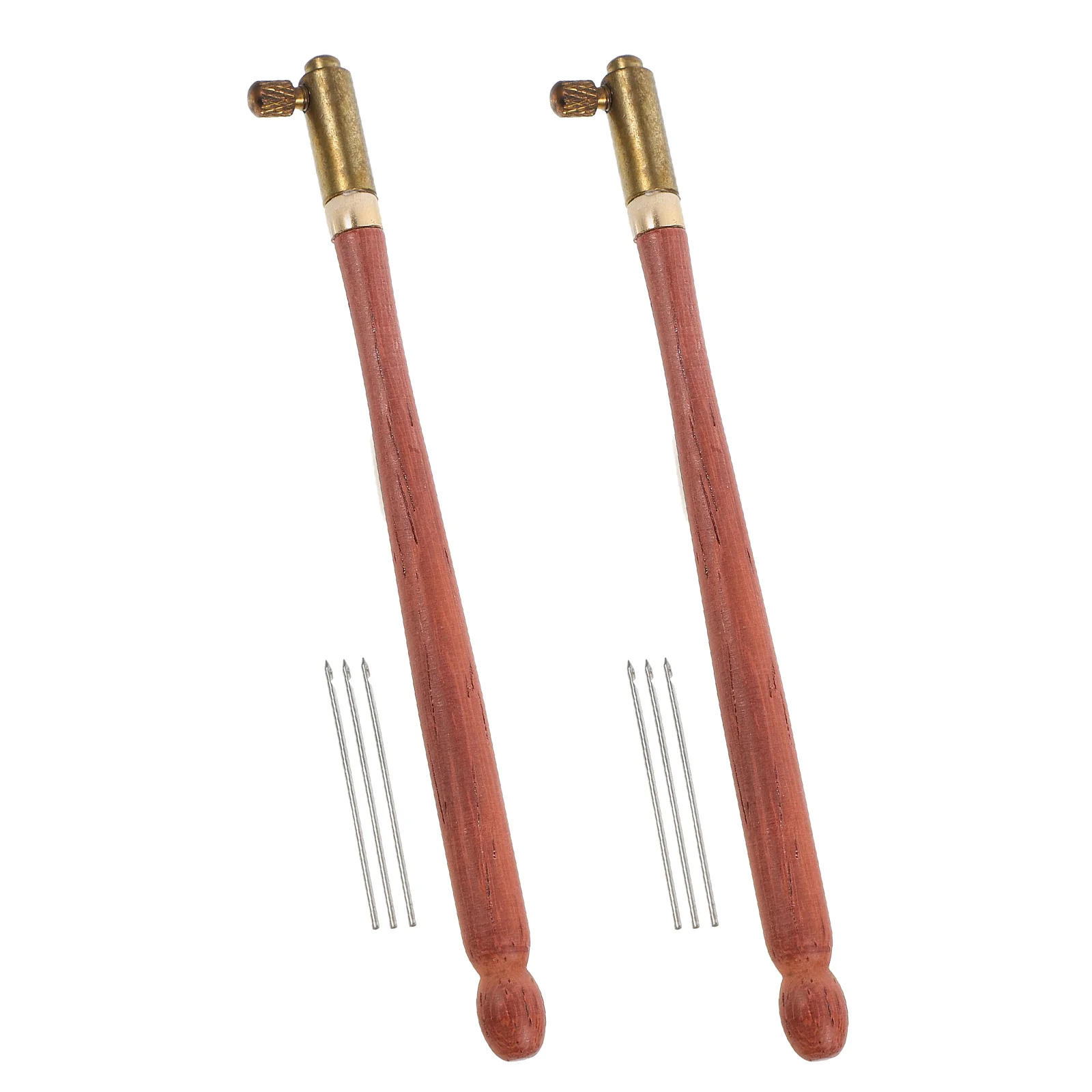 

2 set French Tambour Embroidery Tool Set Wood Handle Beading Crochet Hooks For Sequin Needlework Diy Crafts Hand Embroidery