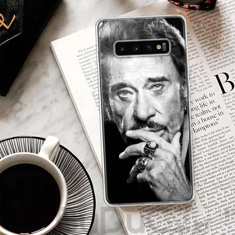 Johnny Hallyday Music Cover For Samsung Galaxy S23 S22 S24 Ultra S21 Plus S20 FE Phone Case S10 + S10E S9 S8 Print Coque