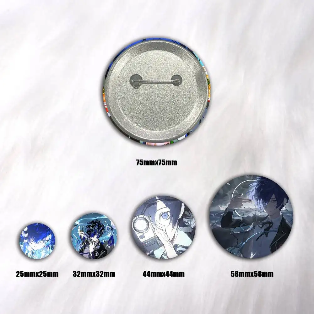 Makoto Yuki Anime  Pins Badges Round Laser Badge Brooch Clothes Backpack Accessories