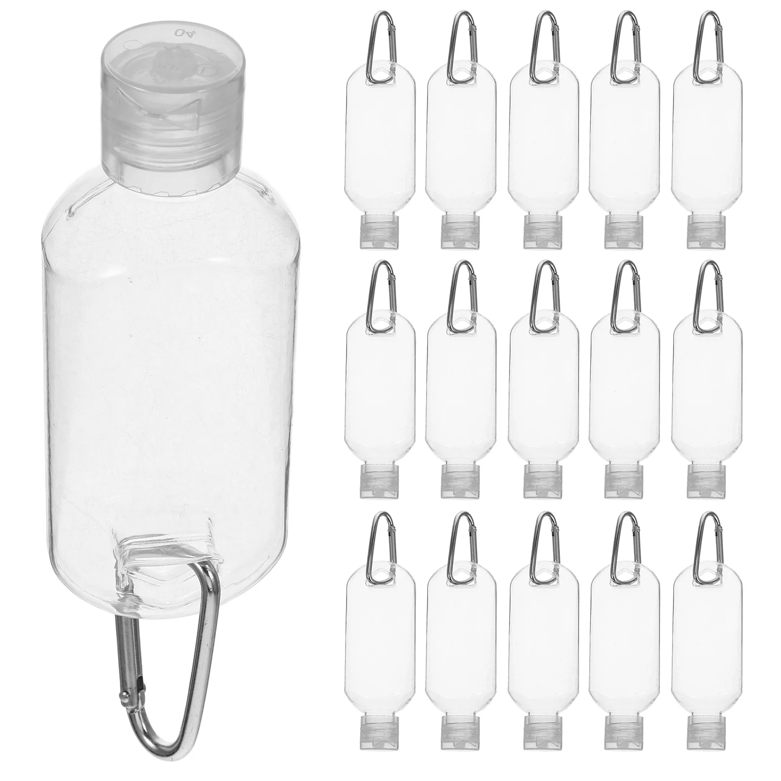 Container Hand Hook Bottle Travel Leak Proof Bottles Refillable Keychain Pet Squeeze Containers for Liquid Packaging